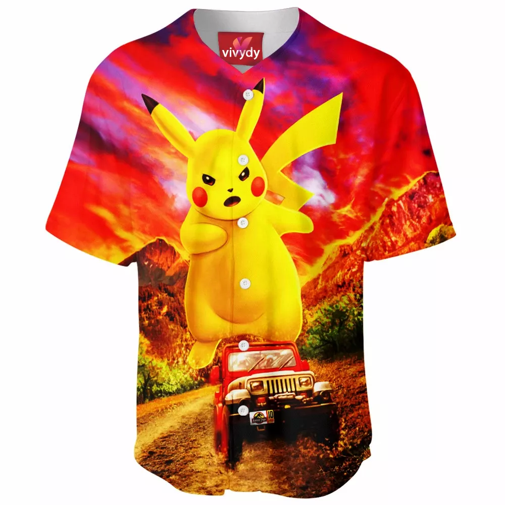 Pikachu Jurassic Baseball Jersey