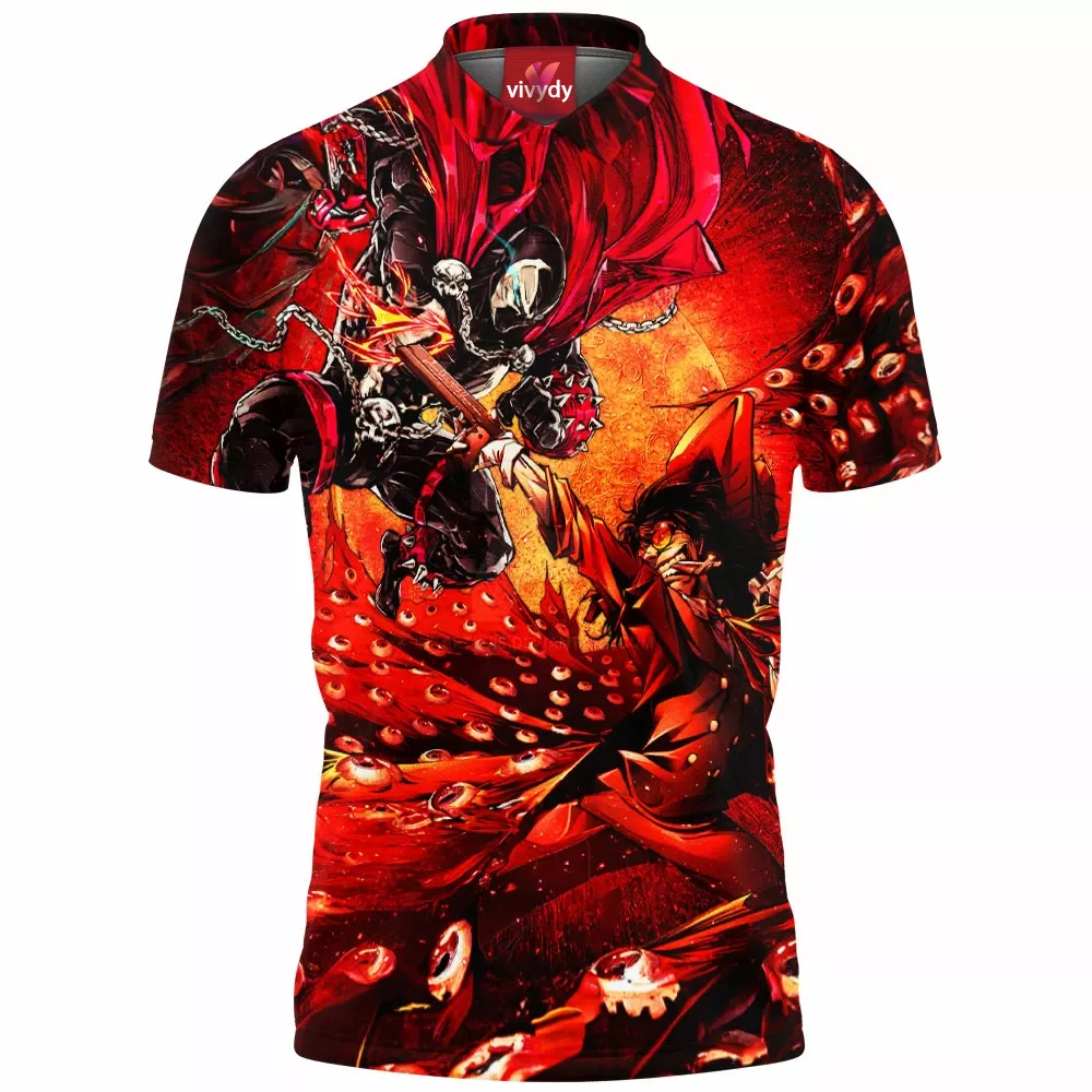 Spawn Vs Alucard Hellsing Polo Shirt