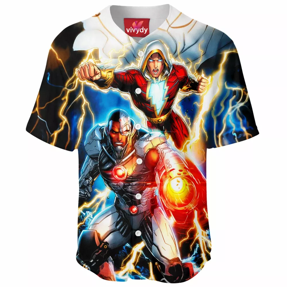 Cyborg And Shazam Baseball Jersey