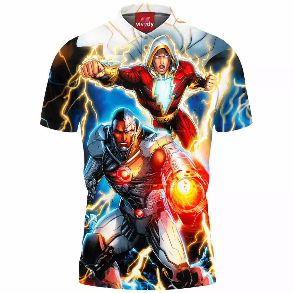 Cyborg And Shazam Polo Shirt