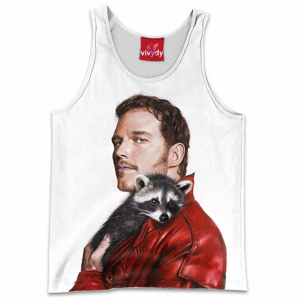 Chris Pratt as Star-Lord with raccoon Tank Top