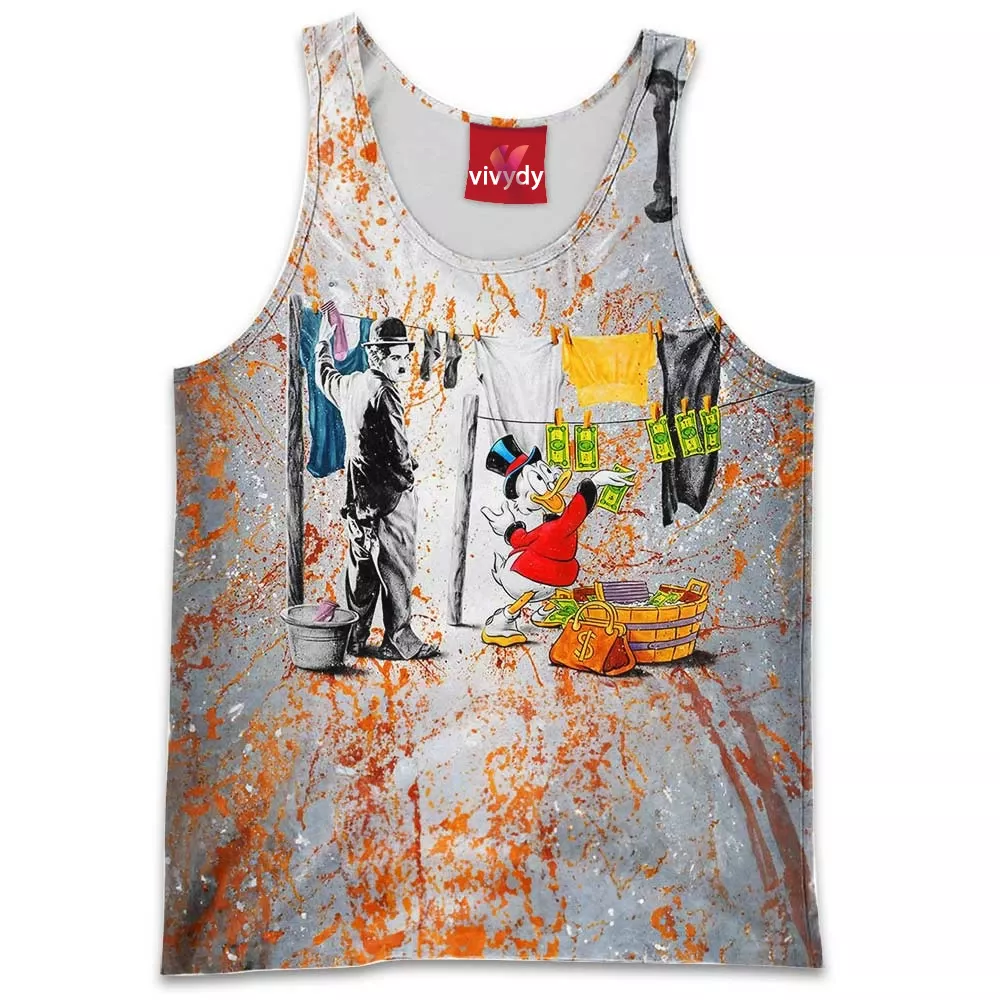 Charlie Chaplin McDuck Scrooge Tank Top