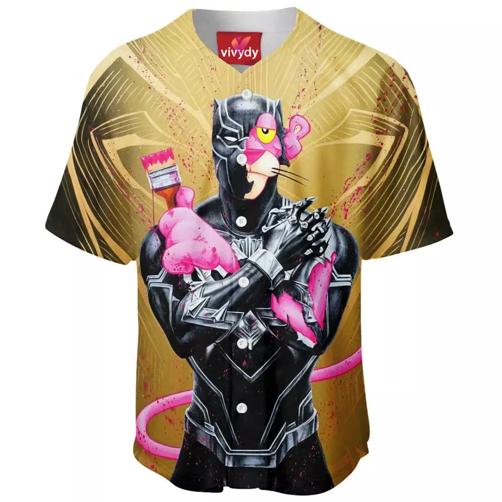 Pink Panther Black Panther Baseball Jersey