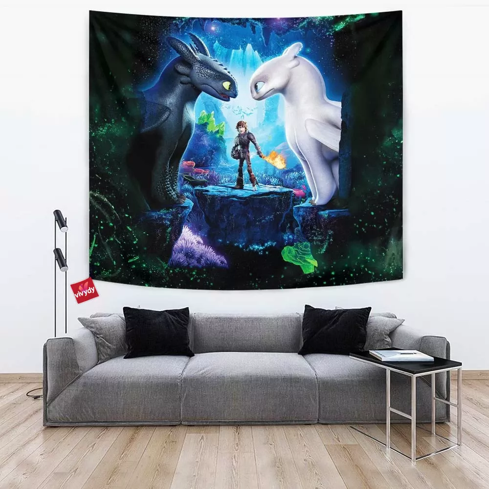 Night Light Fury Tapestry