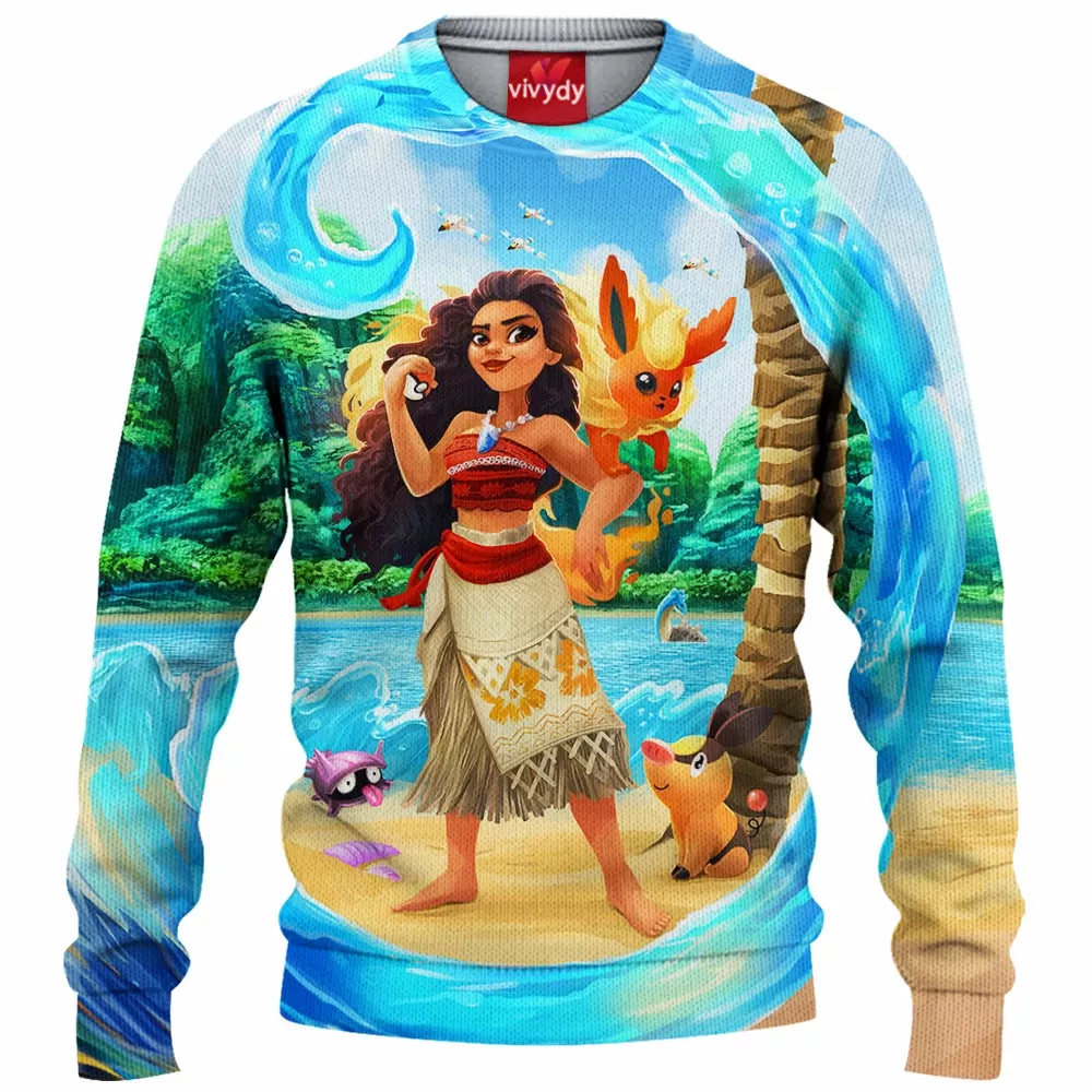 Moana And Flareon Knitted Sweater