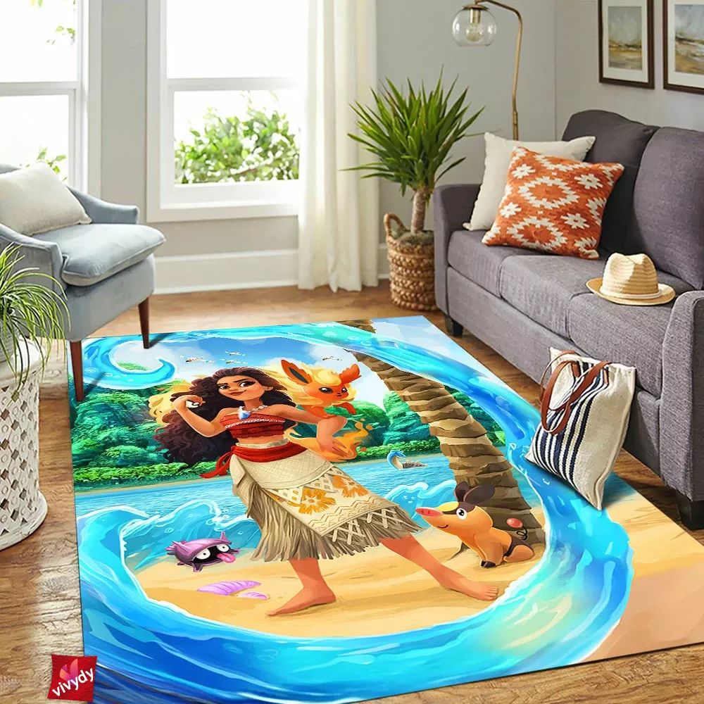 Moana And Flareon Rectangle Rug