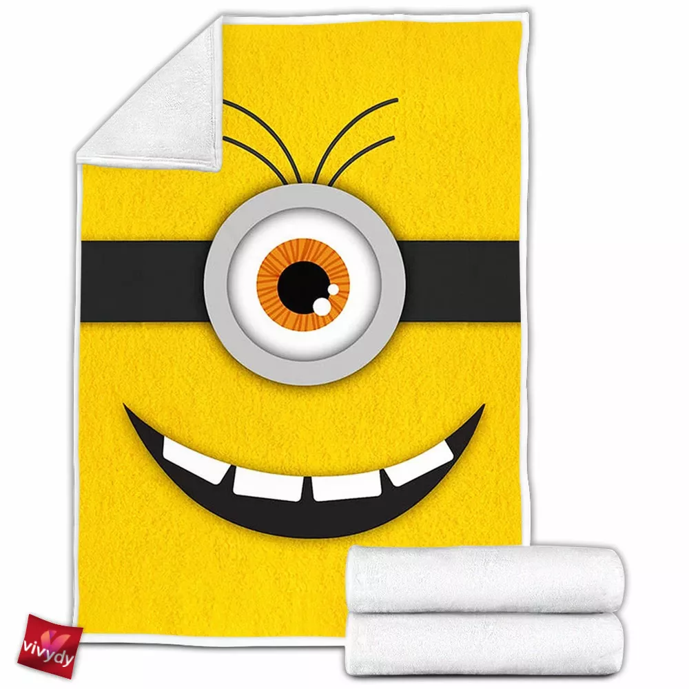 Happy Minion Fleece Blanket