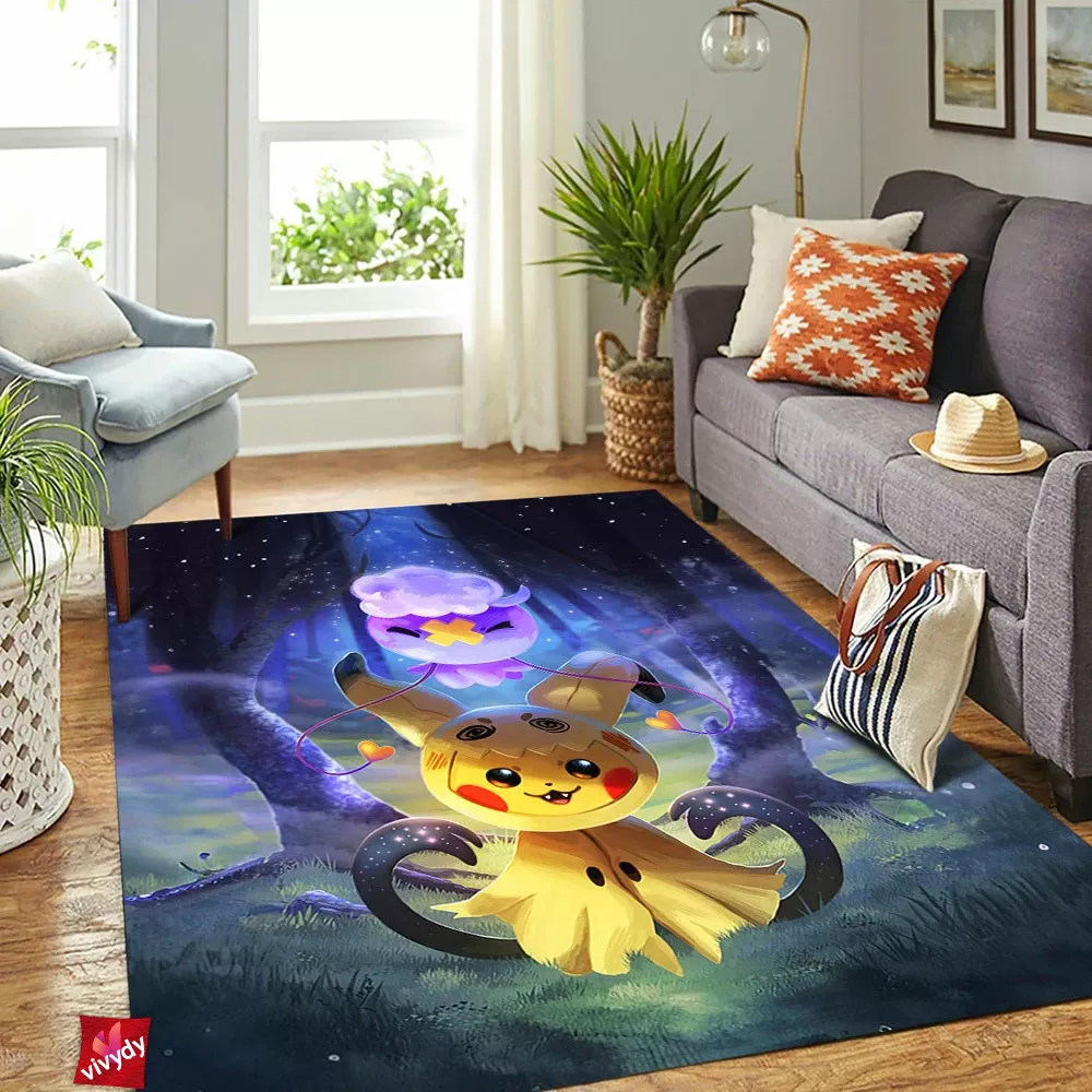 Spooky Drifloon And Pikachu Rectangle Rug