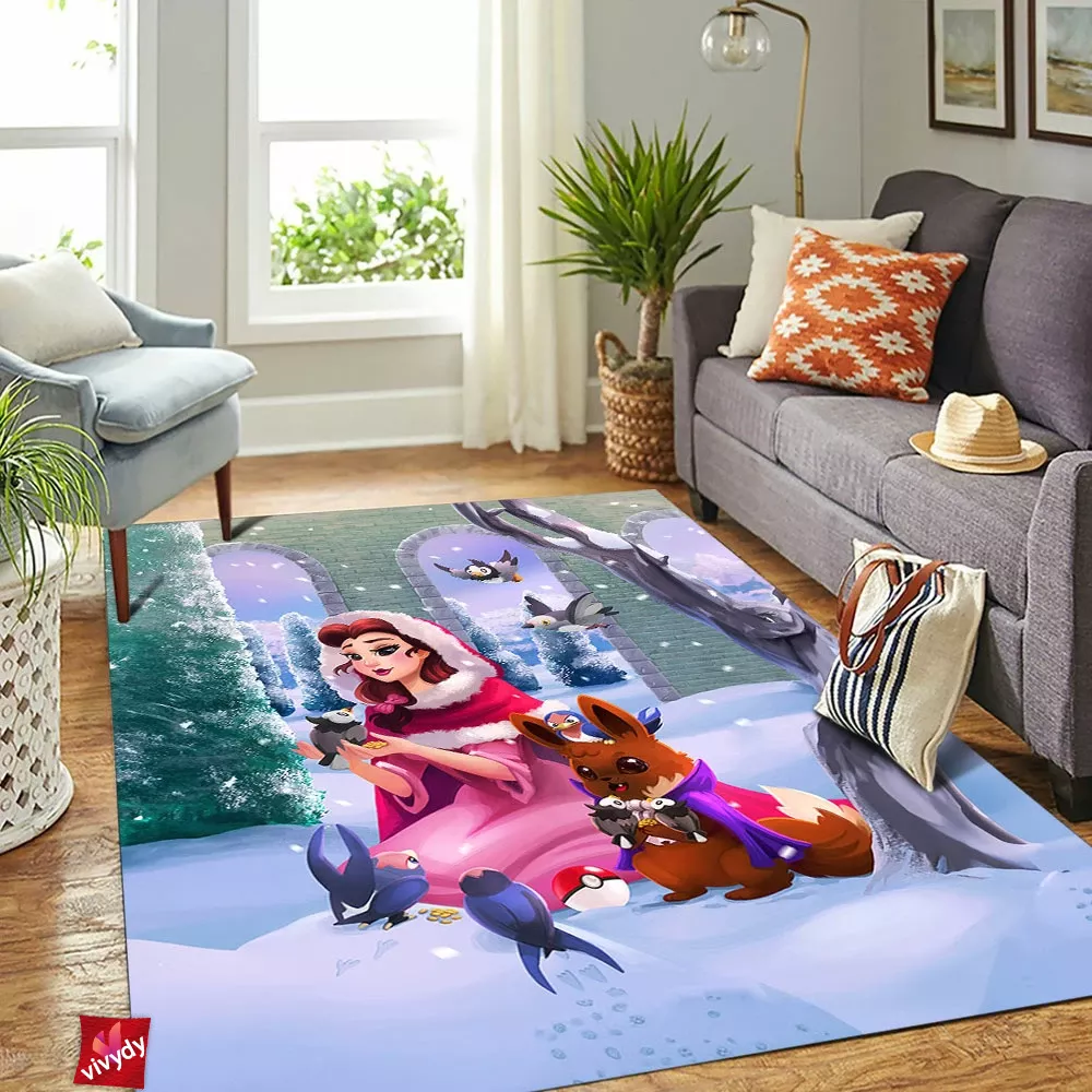 Belle And Eevee Rectangle Rug