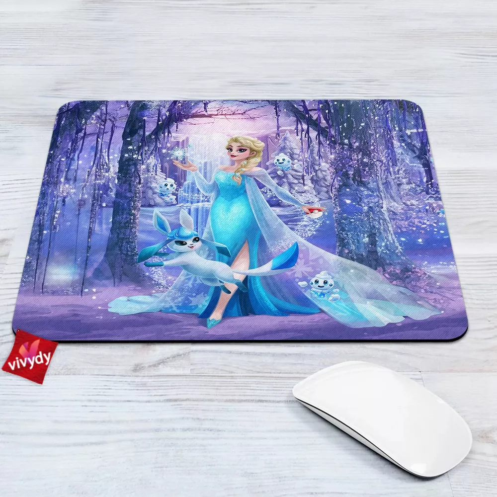 Elsa And Glaceon Mouse Pad