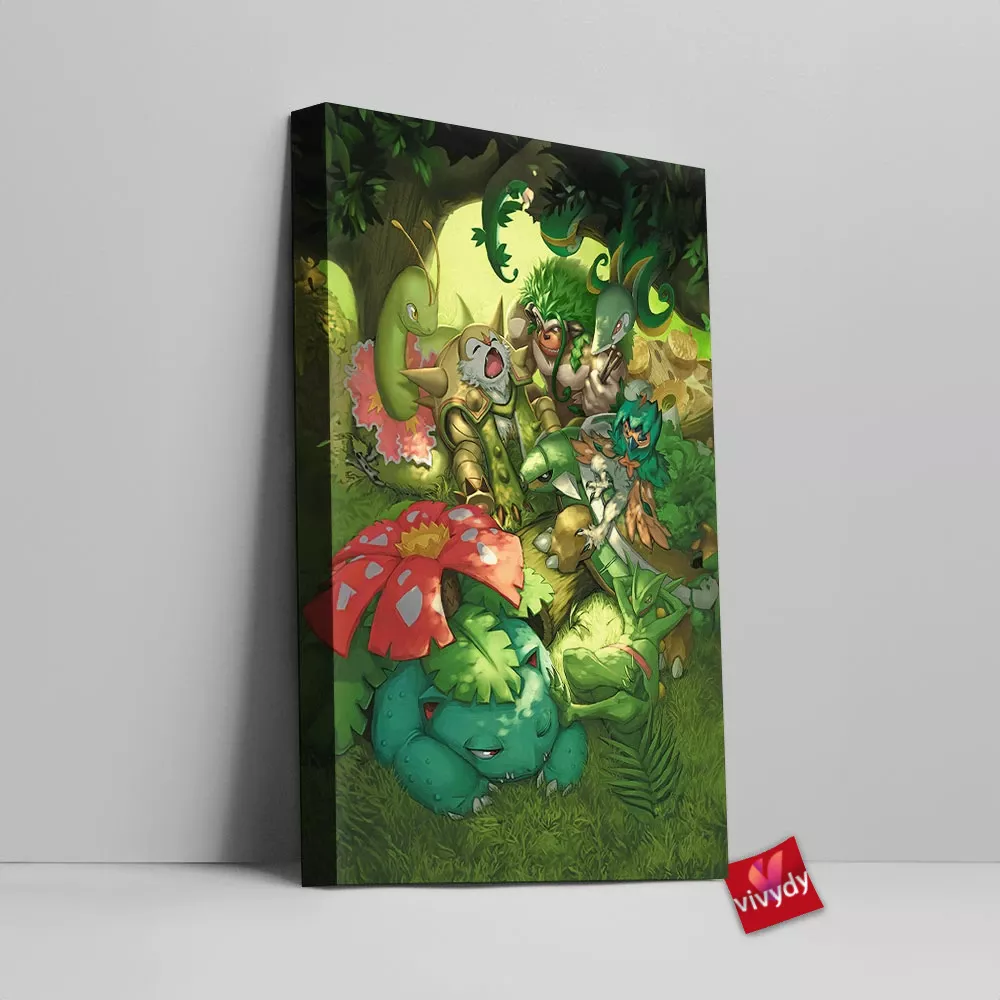 Green Pokemon Canvas Wall Art