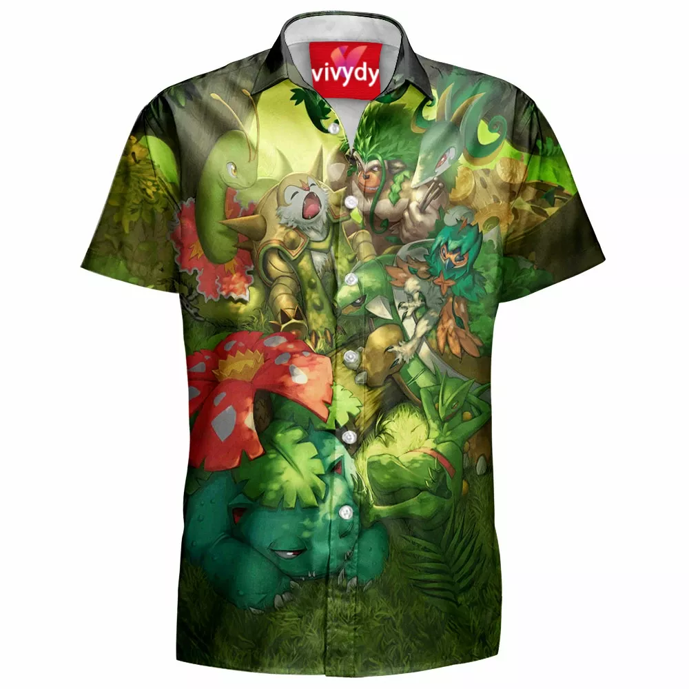 Green Pokemon Hawaiian Shirt