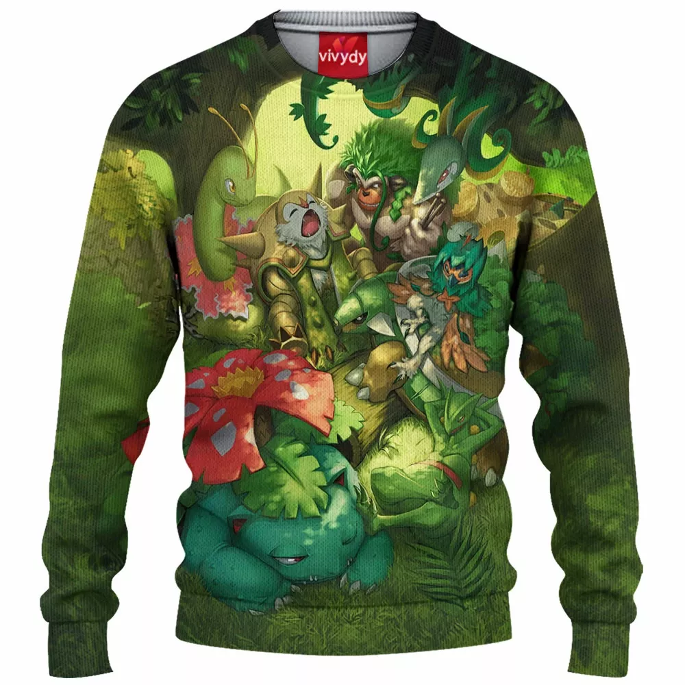 Green Pokemon Knitted Sweater