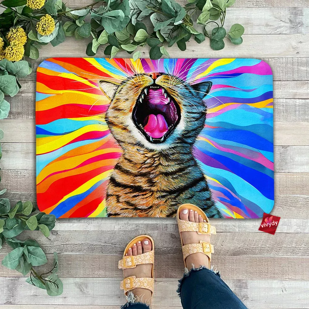 Yawn Cat Doormat