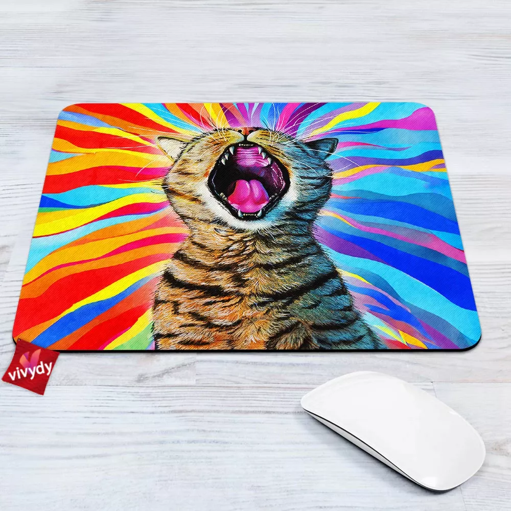 Yawn Cat Mouse Pad