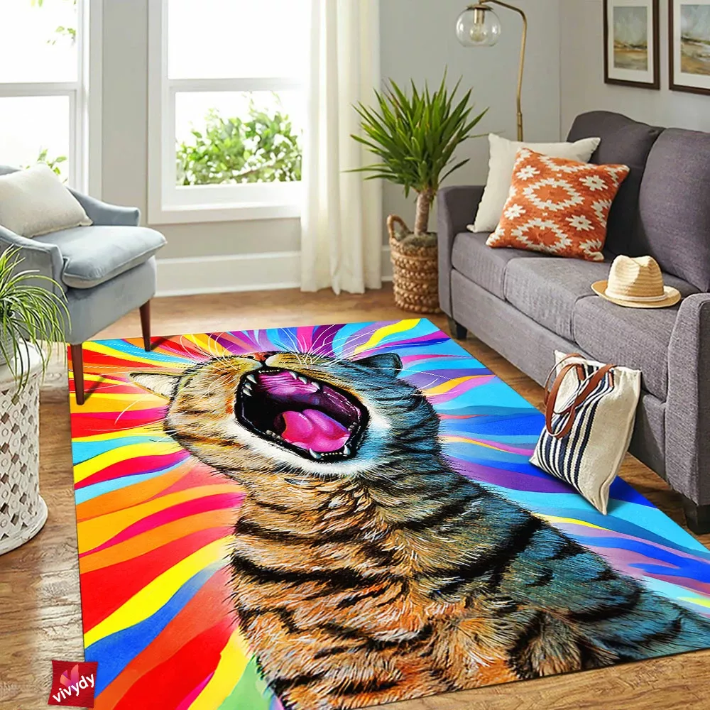 Yawn Cat Rectangle Rug