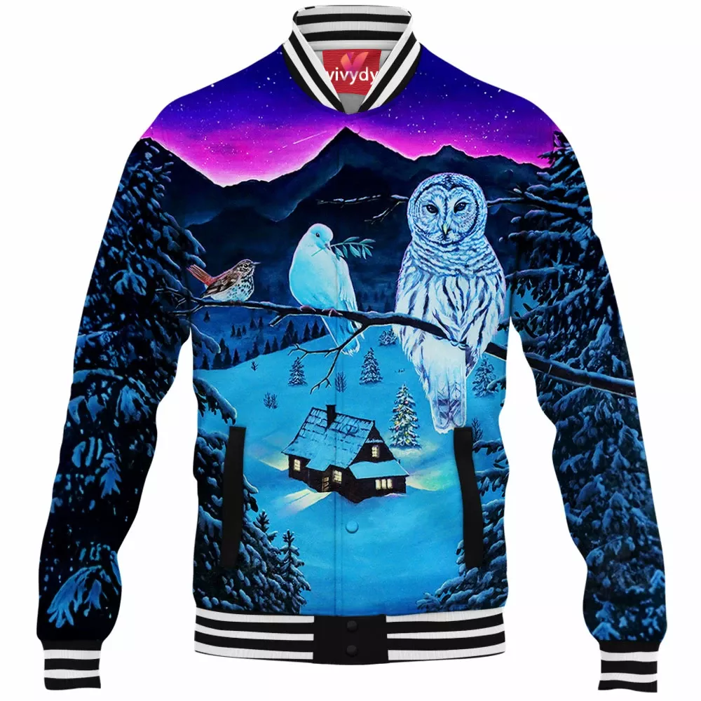 Winter Owl Baseball Jacket