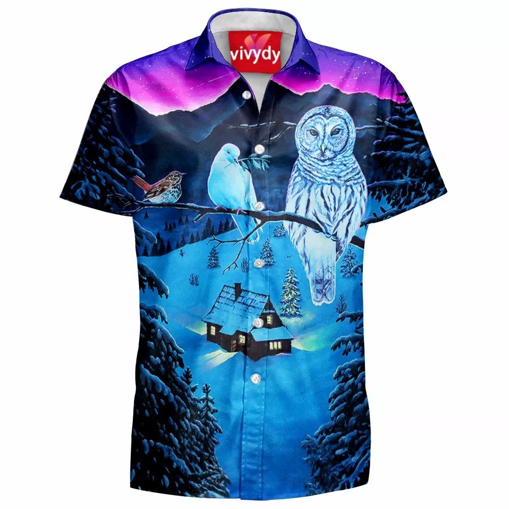 Winter Owl Hawaiian Shirt