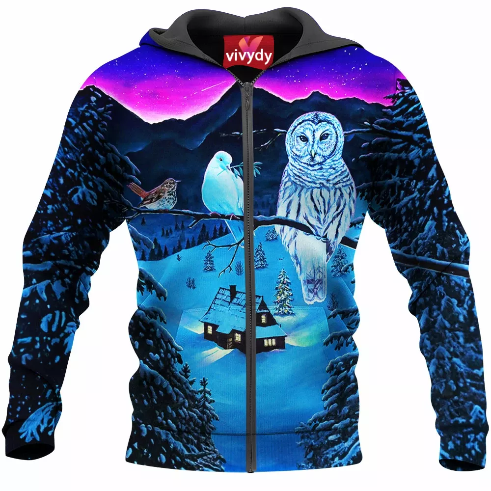 Winter Owl Zip Hoodie