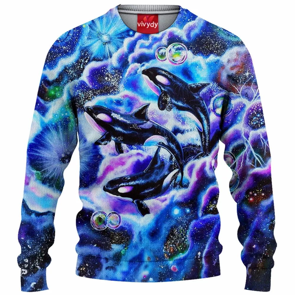 Galaxy Dolphins Knitted Sweater