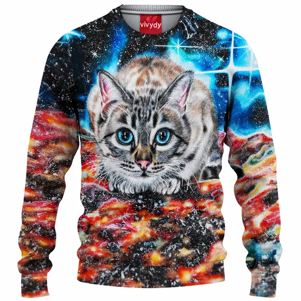 Space Cat Knitted Sweater