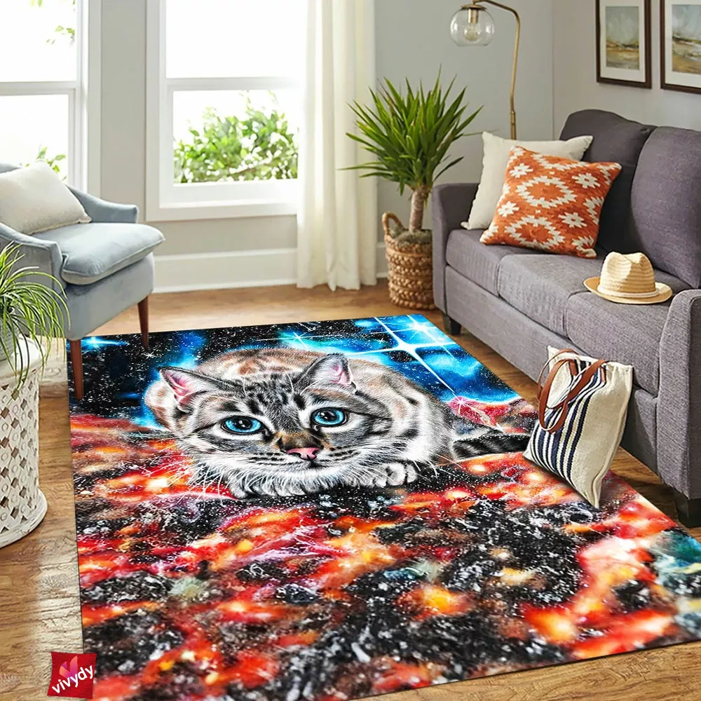 Space Cat Rectangle Rug