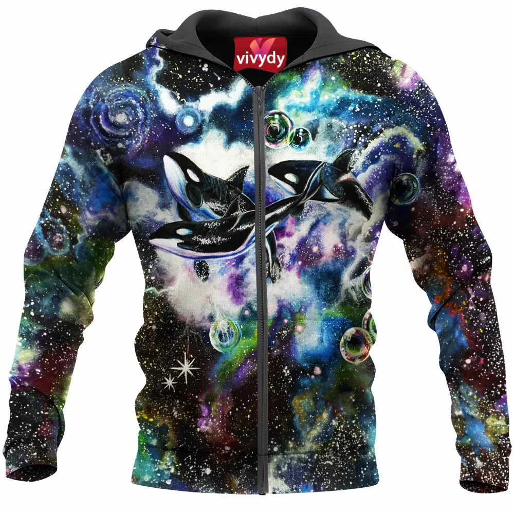 Galaxy Dolphins Zip Hoodie