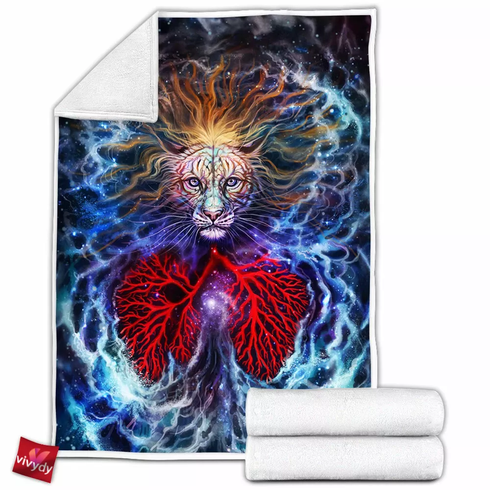 Cosmic Tiger Fleece Blanket