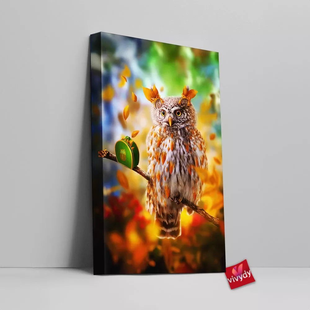 Autumn Owl Canvas Wall Art