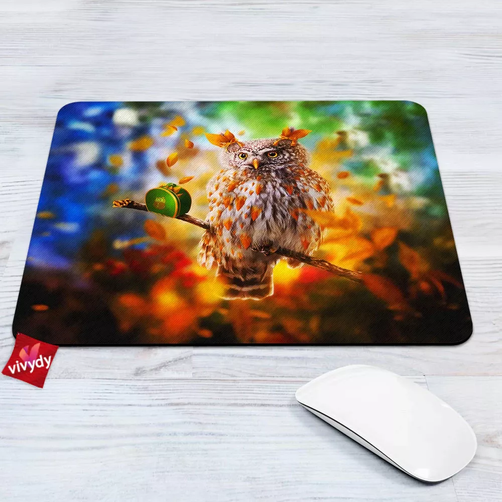 Autumn Owl Mouse Pad