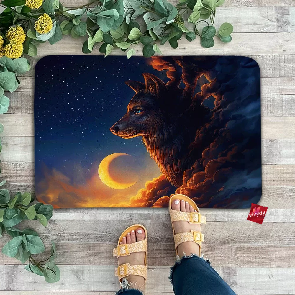 Night Guardian Wolf Doormat