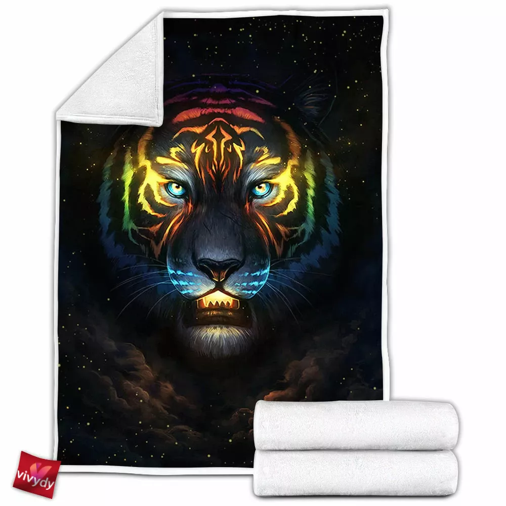 Galaxy Tiger Fleece Blanket