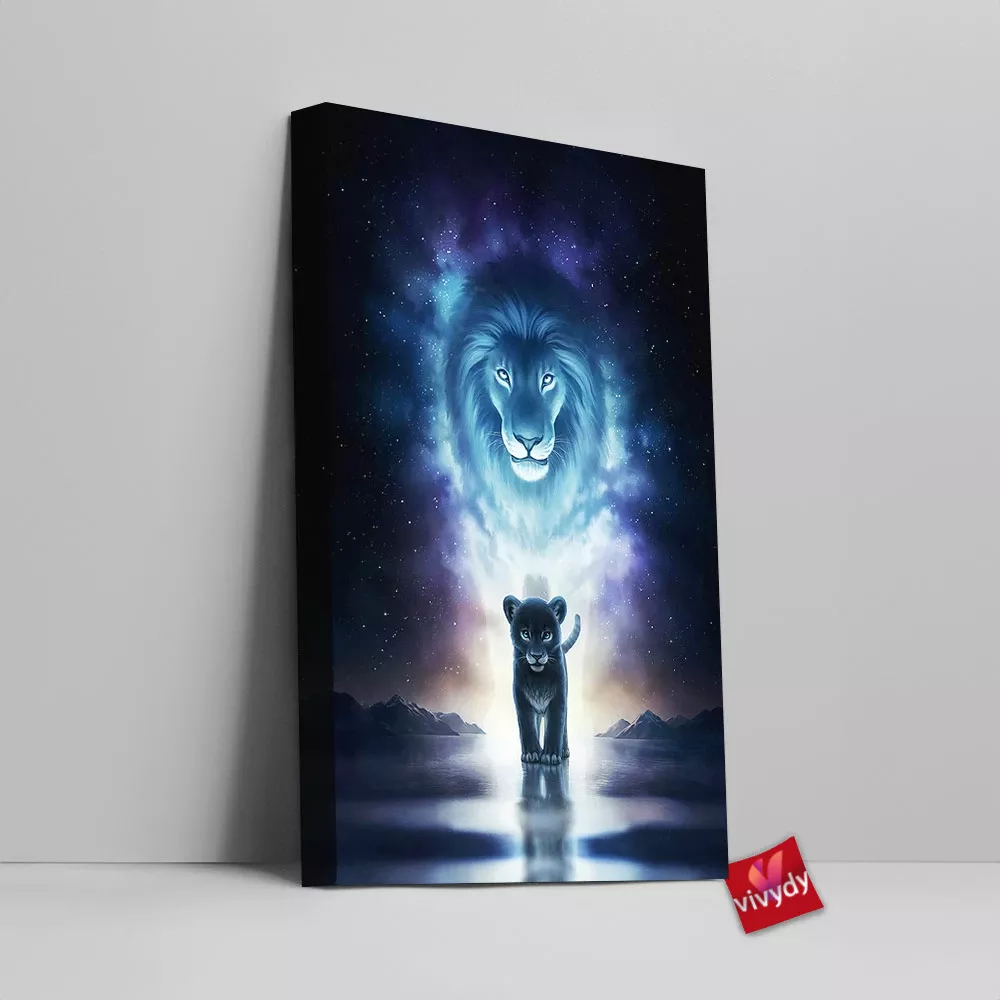 A King Path Lion Canvas Wall Art