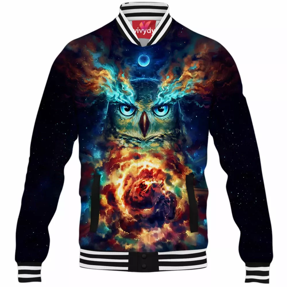 Galaxy Owl Baseball Jacket