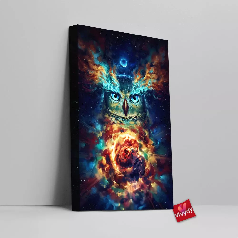 Galaxy Owl Canvas Wall Art