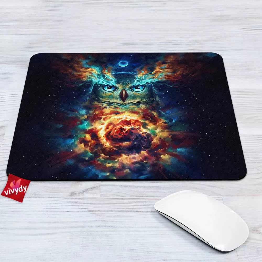 Galaxy Owl Mouse Pad