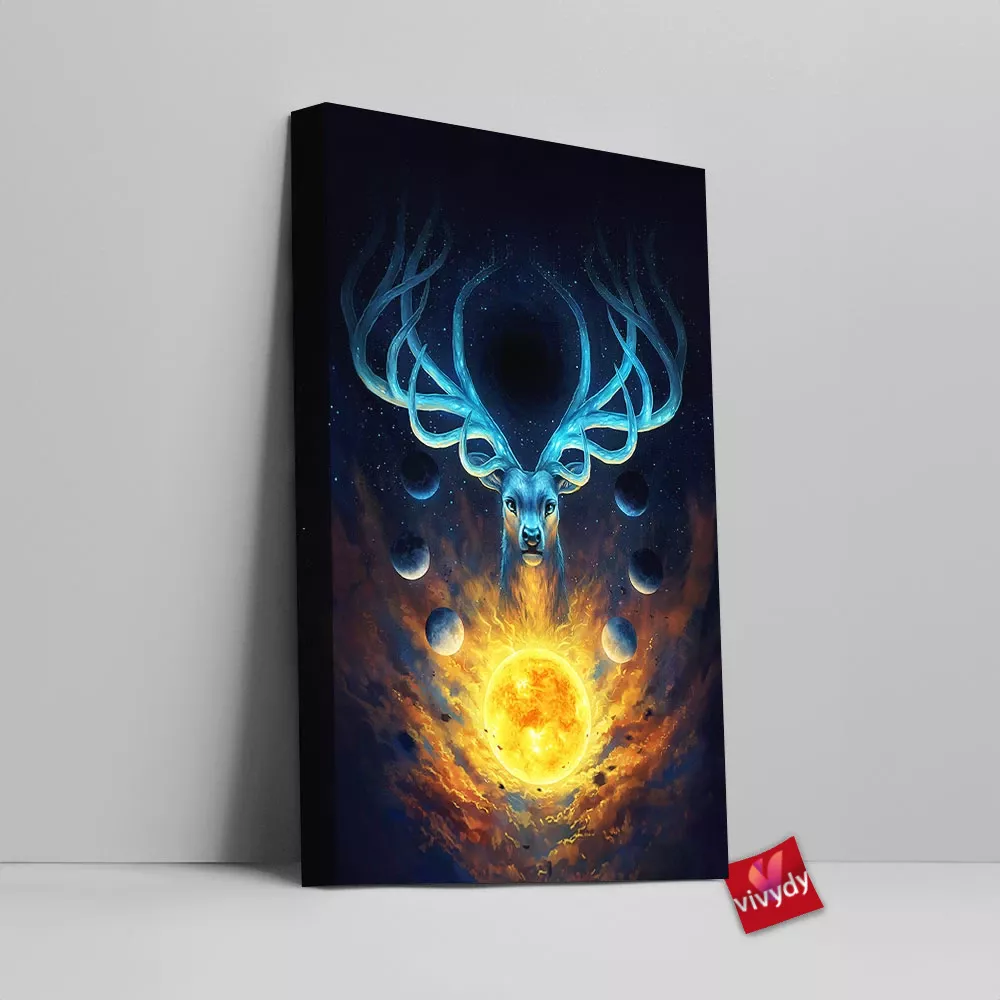 Galaxy Deer Canvas Wall Art