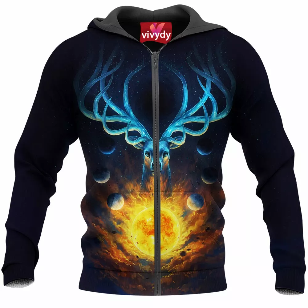 Galaxy Deer Zip Hoodie