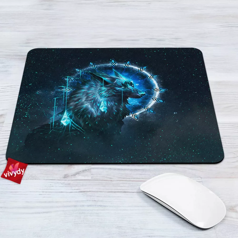 Black Wolf Mouse Pad