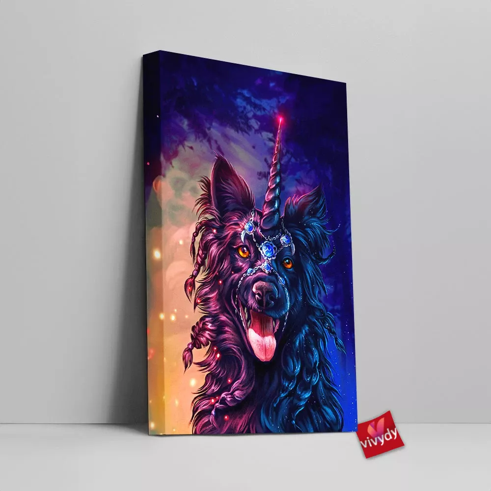 Black Dog Canvas Wall Art