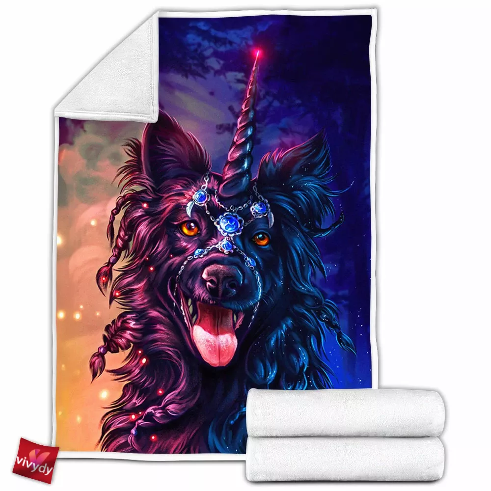 Black Dog Fleece Blanket