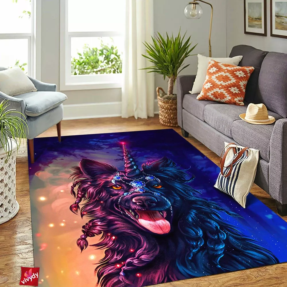 Black Dog Rectangle Rug