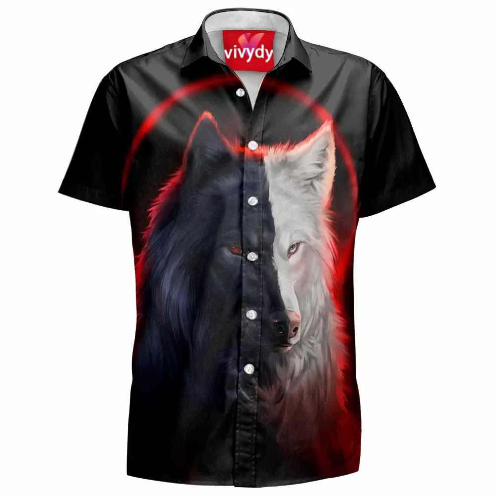 Black And White Wolf Hawaiian Shirt