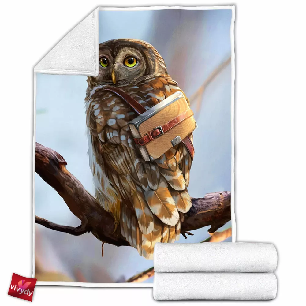 Forest Owl Fleece Blanket