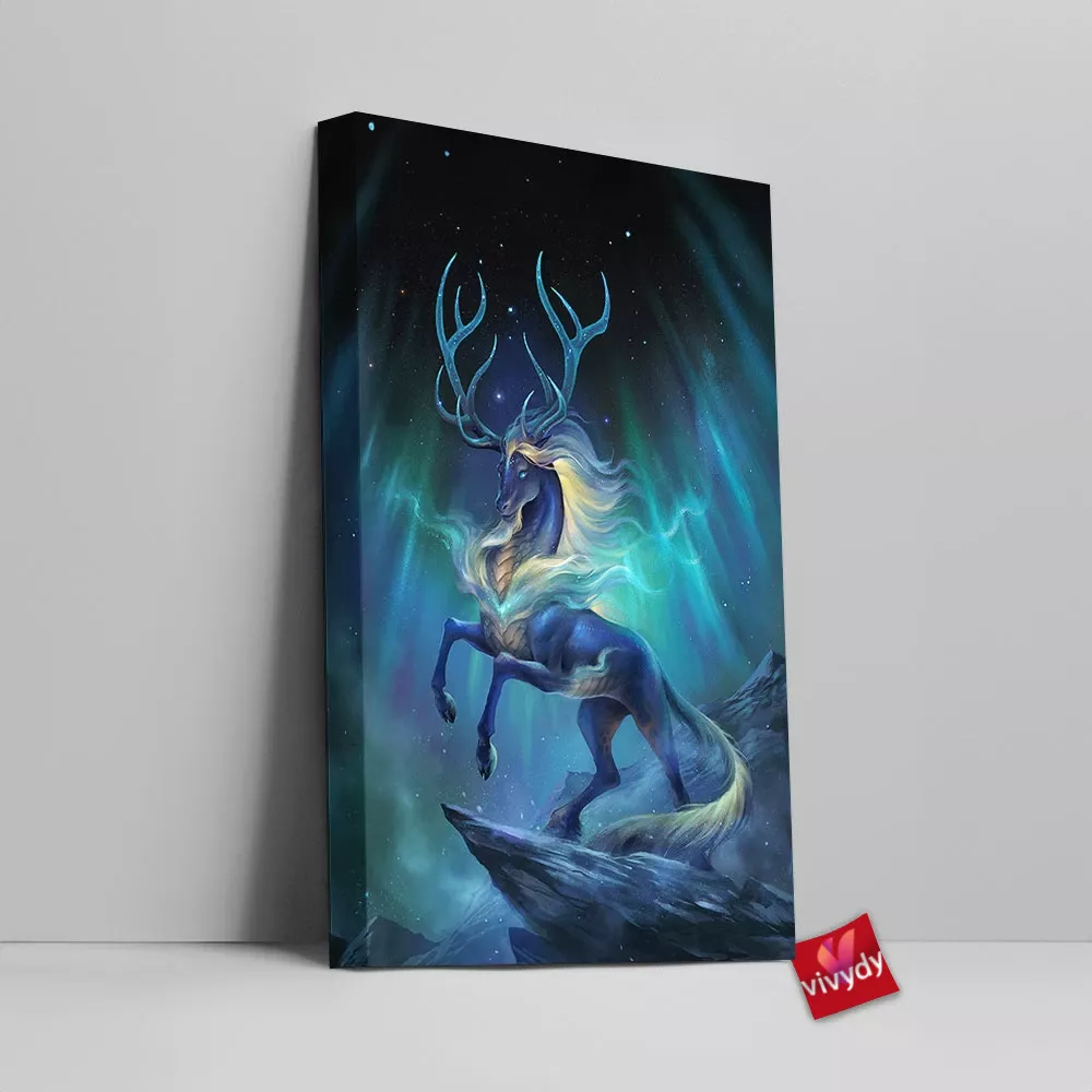 Aurora God Deer Canvas Wall Art