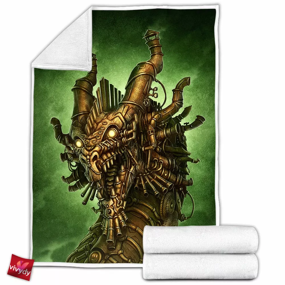 Steampunk Dragon Fleece Blanket