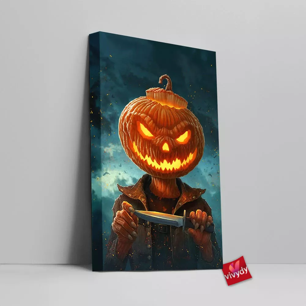 Pumpkin Head Canvas Wall Art