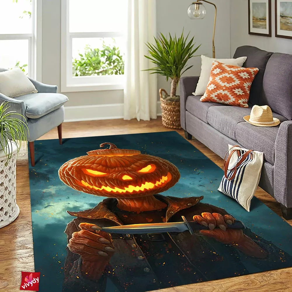 Pumpkin Head Rectangle Rug