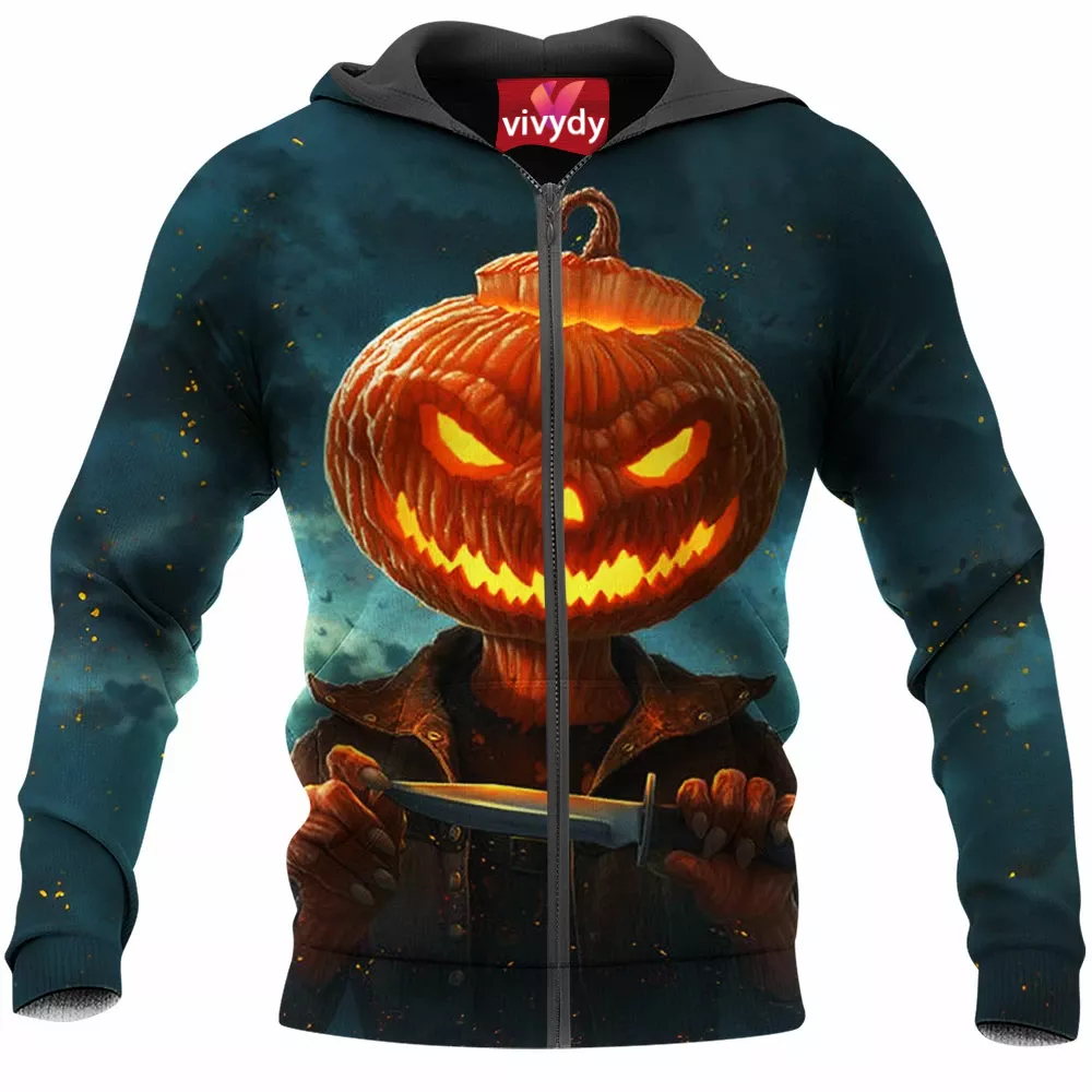 Pumpkin Head Zip Hoodie