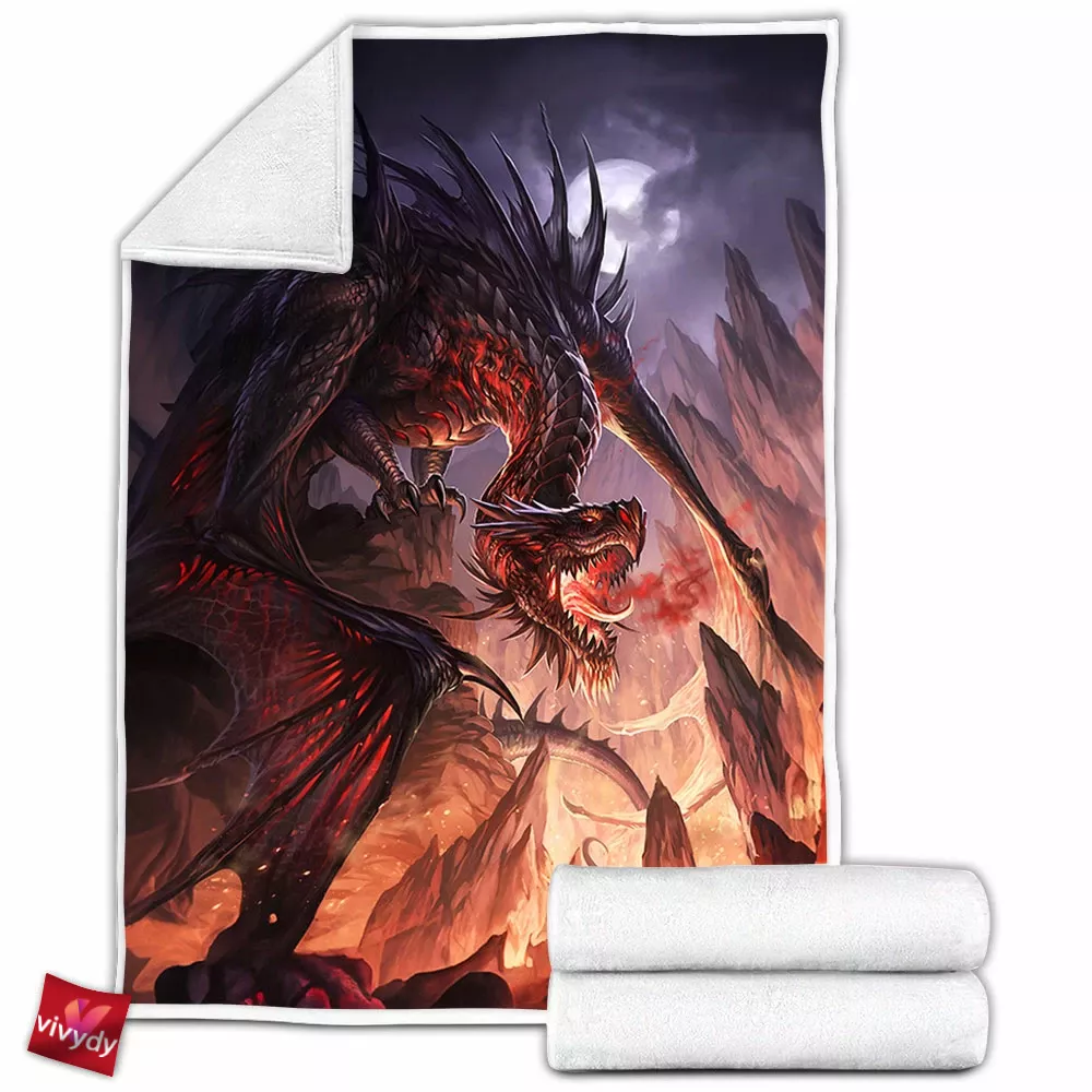 Dark Dragon Fleece Blanket